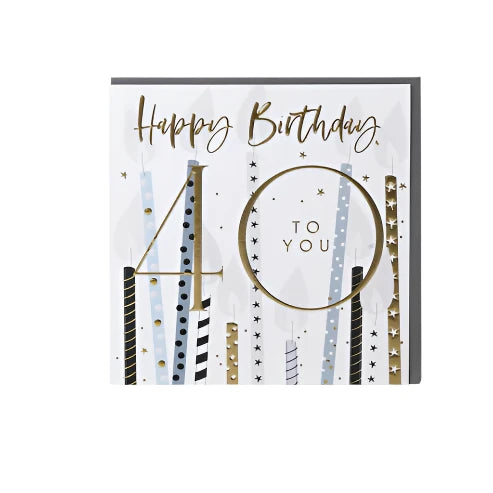 Belly Button Designs Happy Birthday 40 Candles Greetings Card