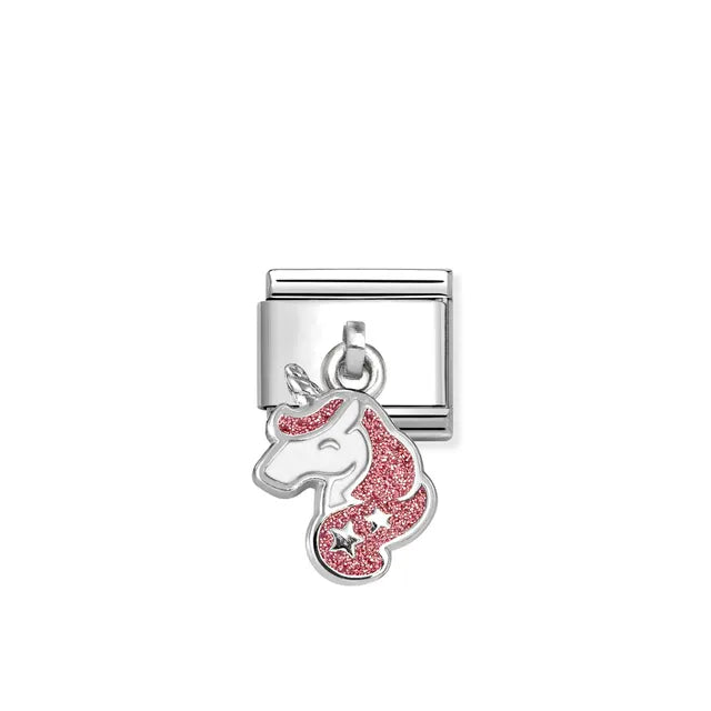 Nomination Pink and White Unicorn - Silver 925 - 331805/20