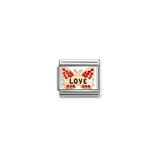 Nomination 9k Rose Gold Red Butterfly Love - 430202/47