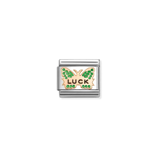 Nomination 9k Rose Gold GREEN Butterfly Luck - 430202/48