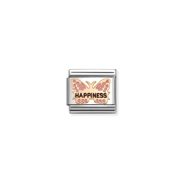 Nomination 9k Rose Gold PINK Butterfly Happiness - 430202/49