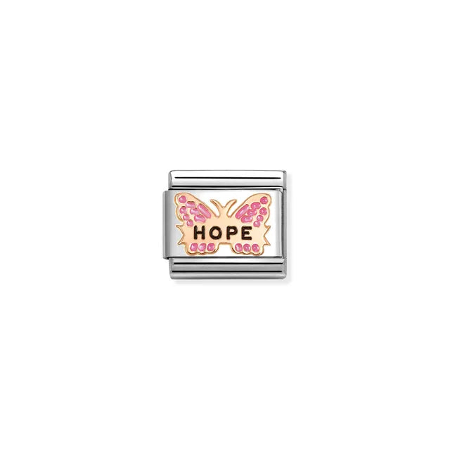 Nomination 9k Rose Gold Fuchsia Butterfly HOPE - 430202/50