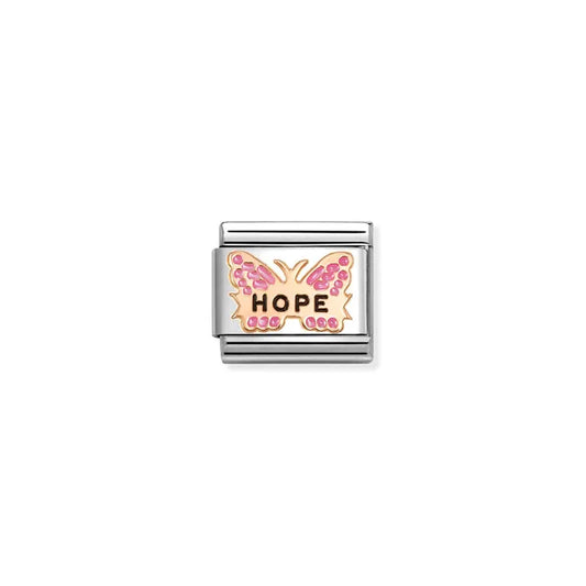 Nomination 9k Rose Gold Fuchsia Butterfly HOPE - 430202/50