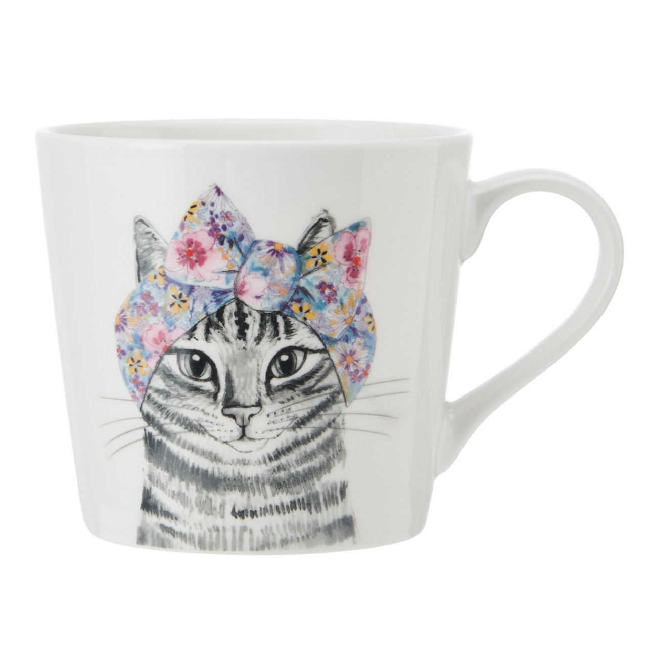 Mikasa TipperleyHill Fine China Mug, Cat Print, 380ml