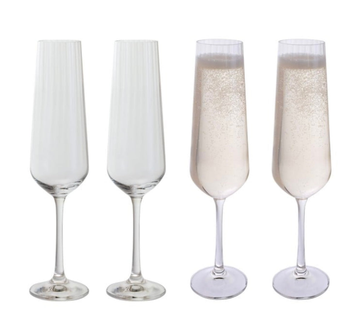 Dartington Crystal Cheers Optic Champagne Flute Set of 4