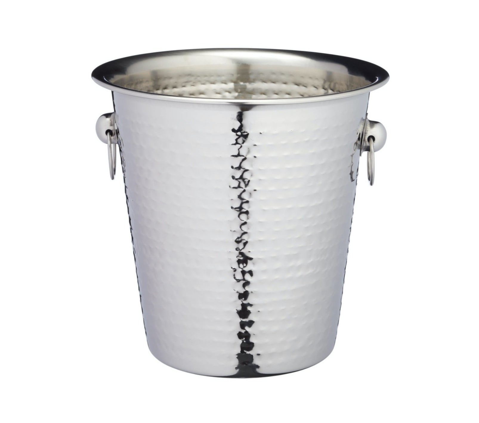 BarCraft Hammered Steel Sparkling Wine and Champagne Bucket