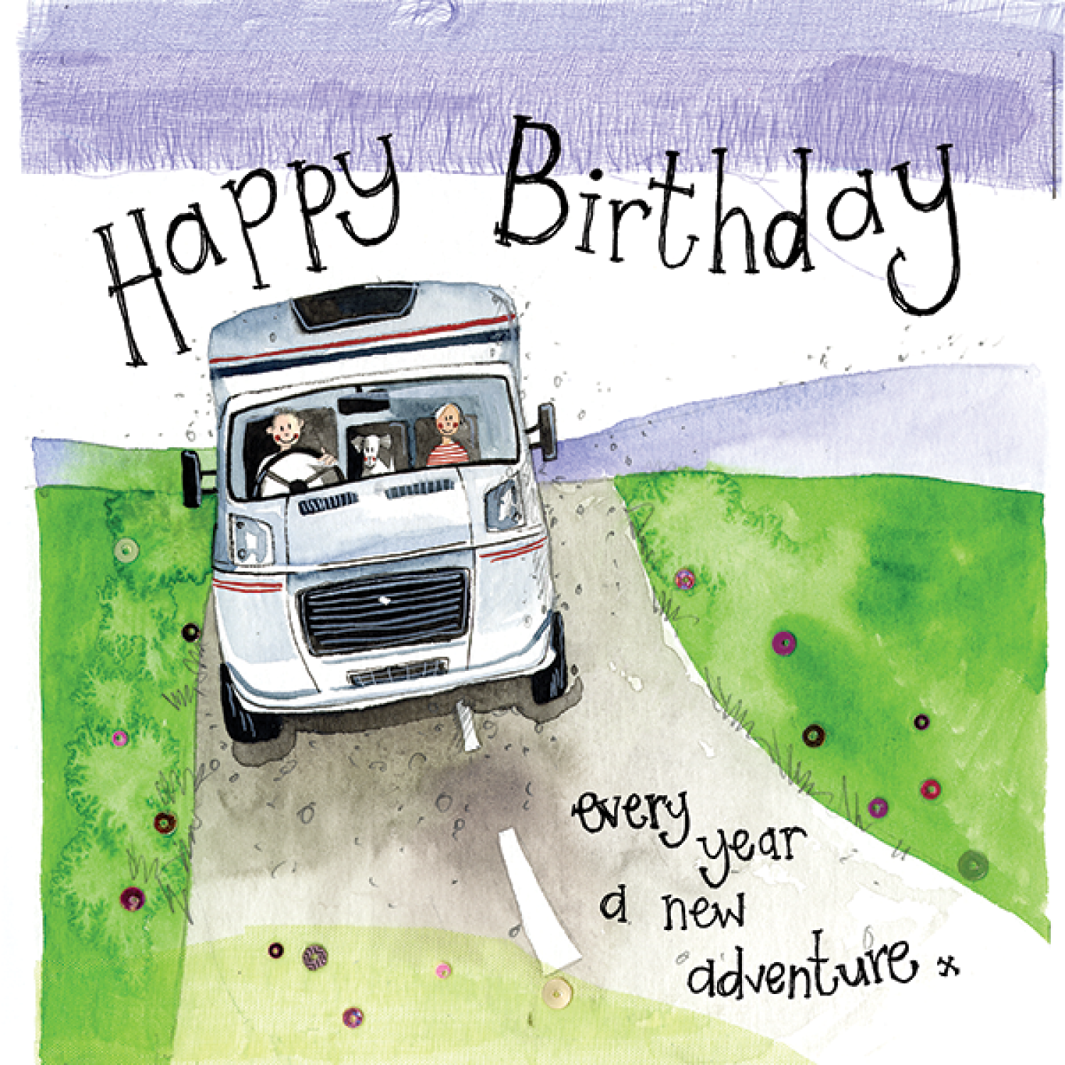 Alex Clark Happy Birthday Motorhome Card