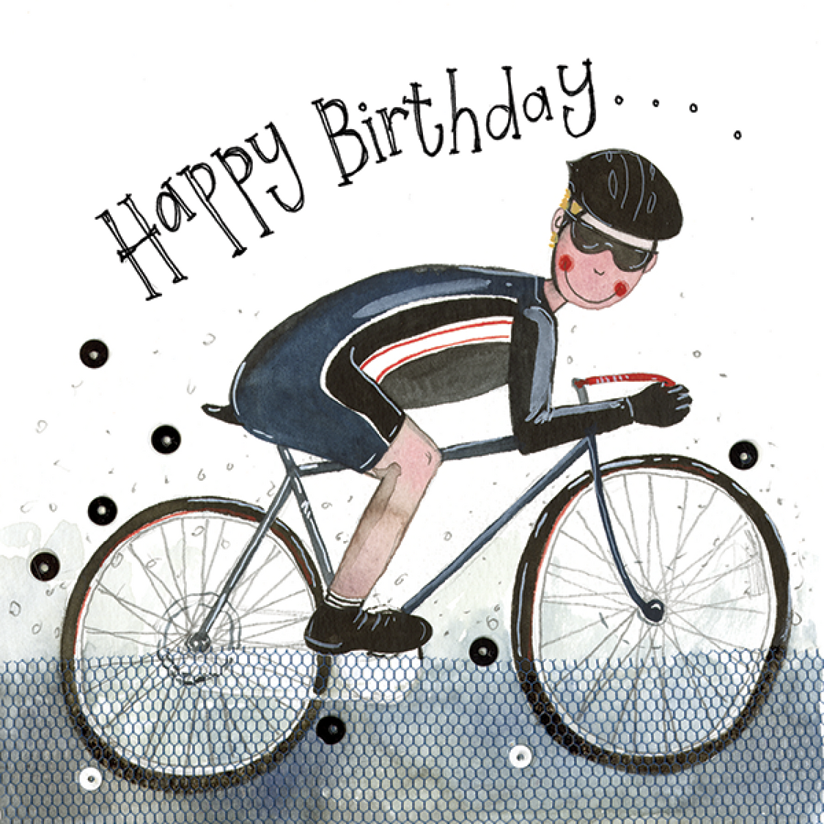 Alex Clark Happy Birthday Cyclist Card