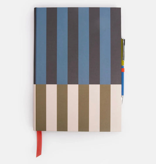 Caroline Gardner Stripe Slim Casebound Notebook And Pen