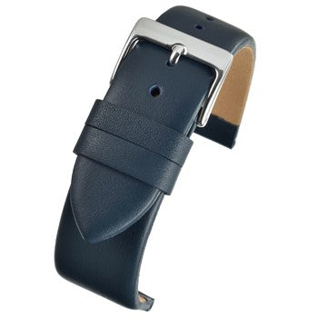 Watch Strap Dark Blue Calf Silver Buckle 20mm
