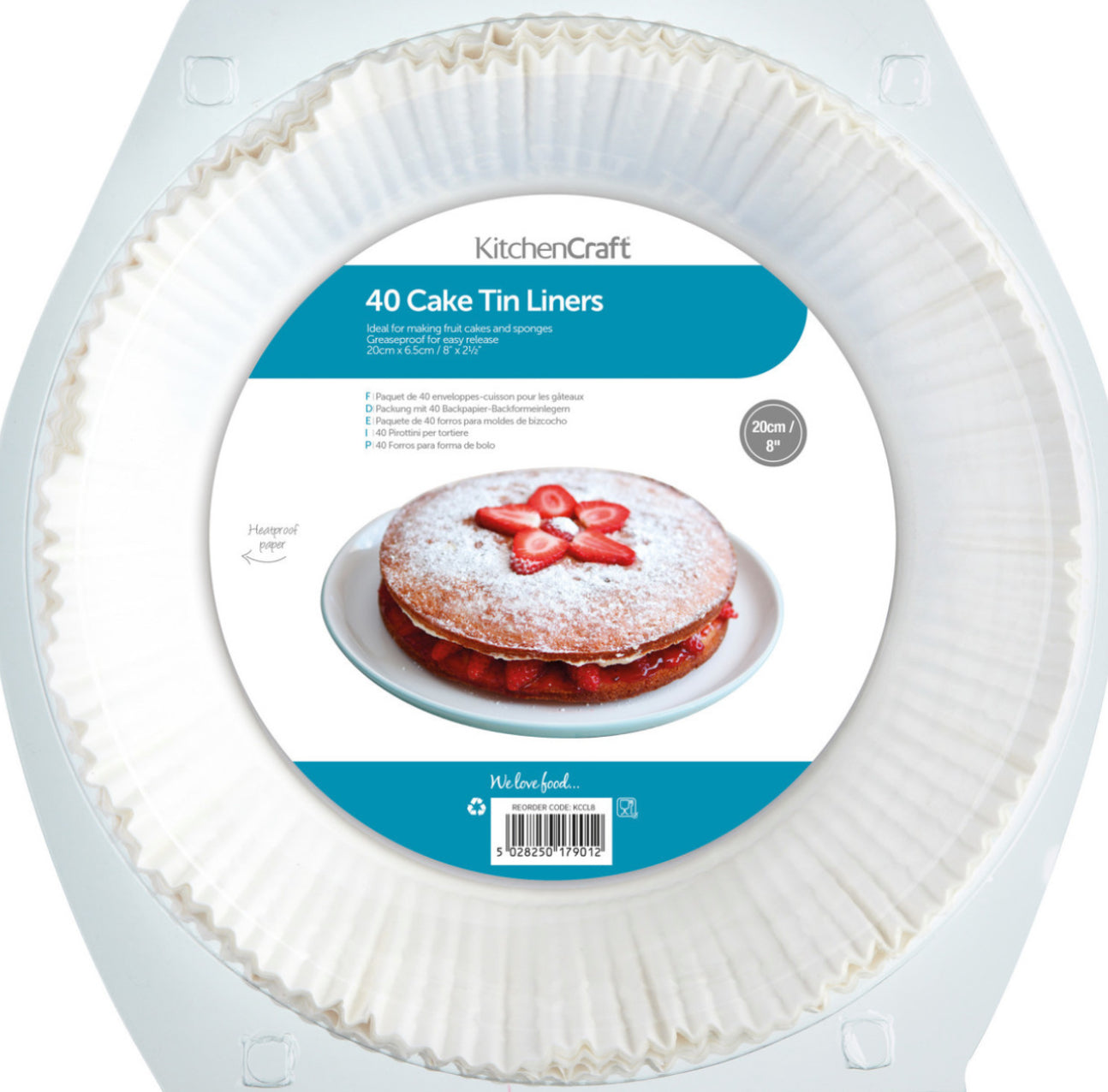 KitchenCraft Pack of Forty 21cm Cake Tin Liners