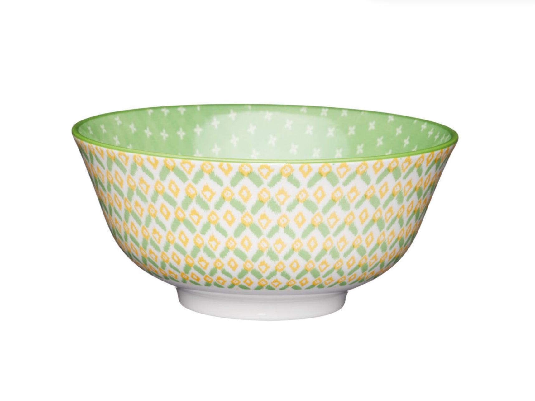 KitchenCraft Bowl Ceramic Green Geometric 16cm