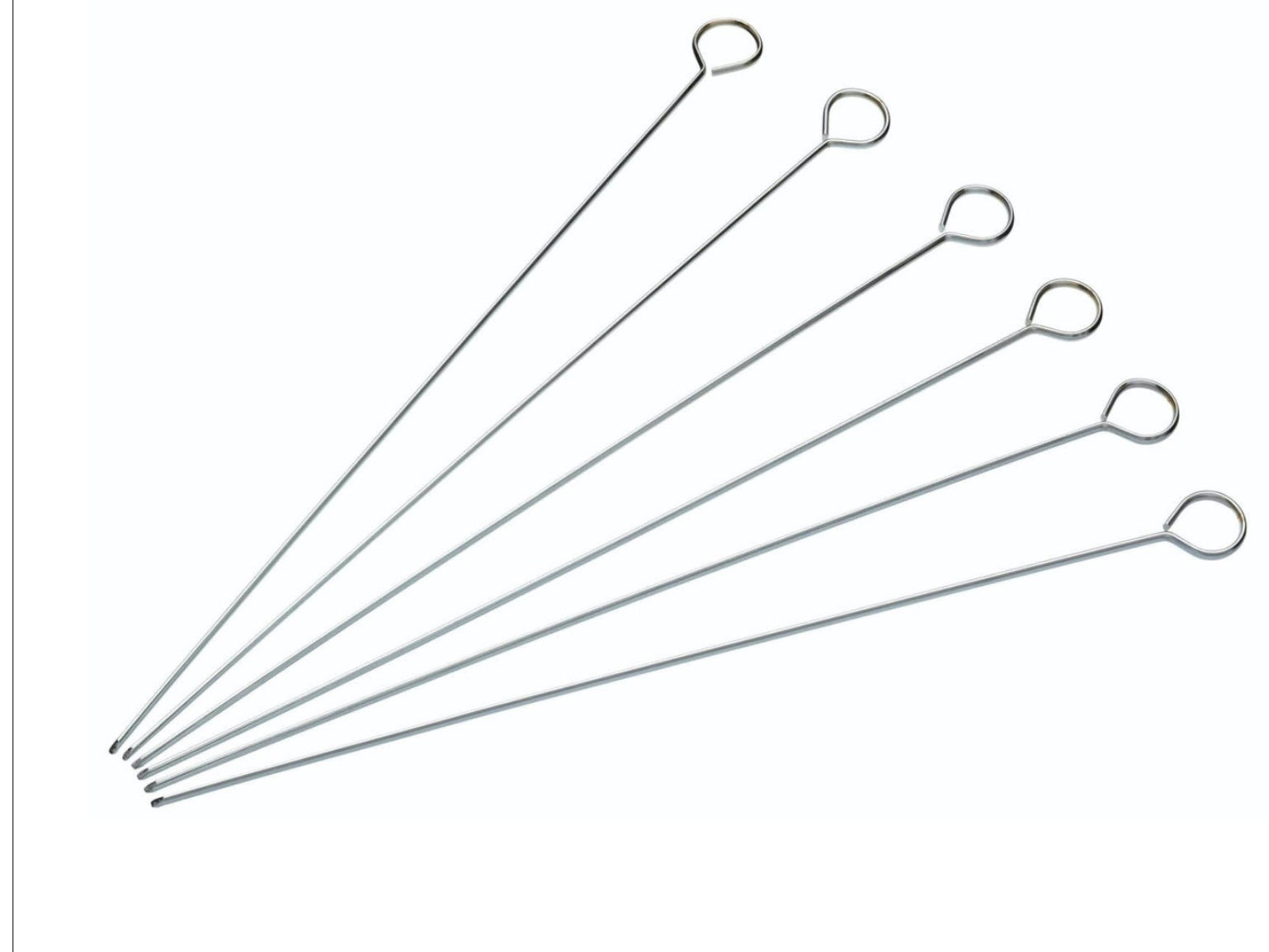 KitchenCraft Stainless Steel Flat Sided Skewers 30cm Pack of 6
