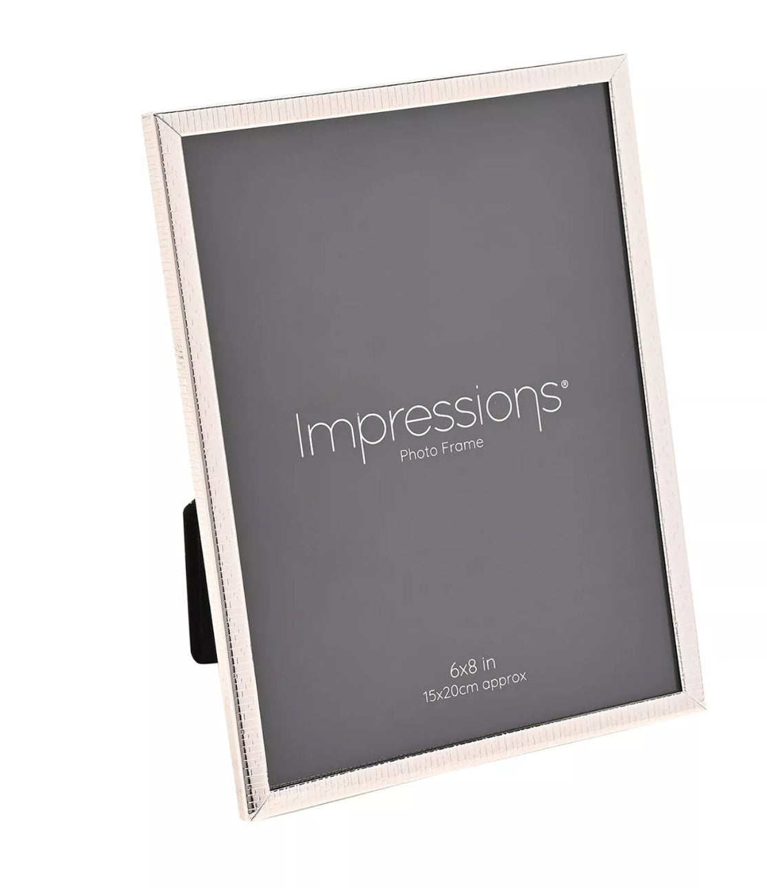 Impressions Silver Plated Thin Edge Crackled Texture Photo Frame 6"x8"
