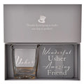 WHISKY Glass and Coaster Usher