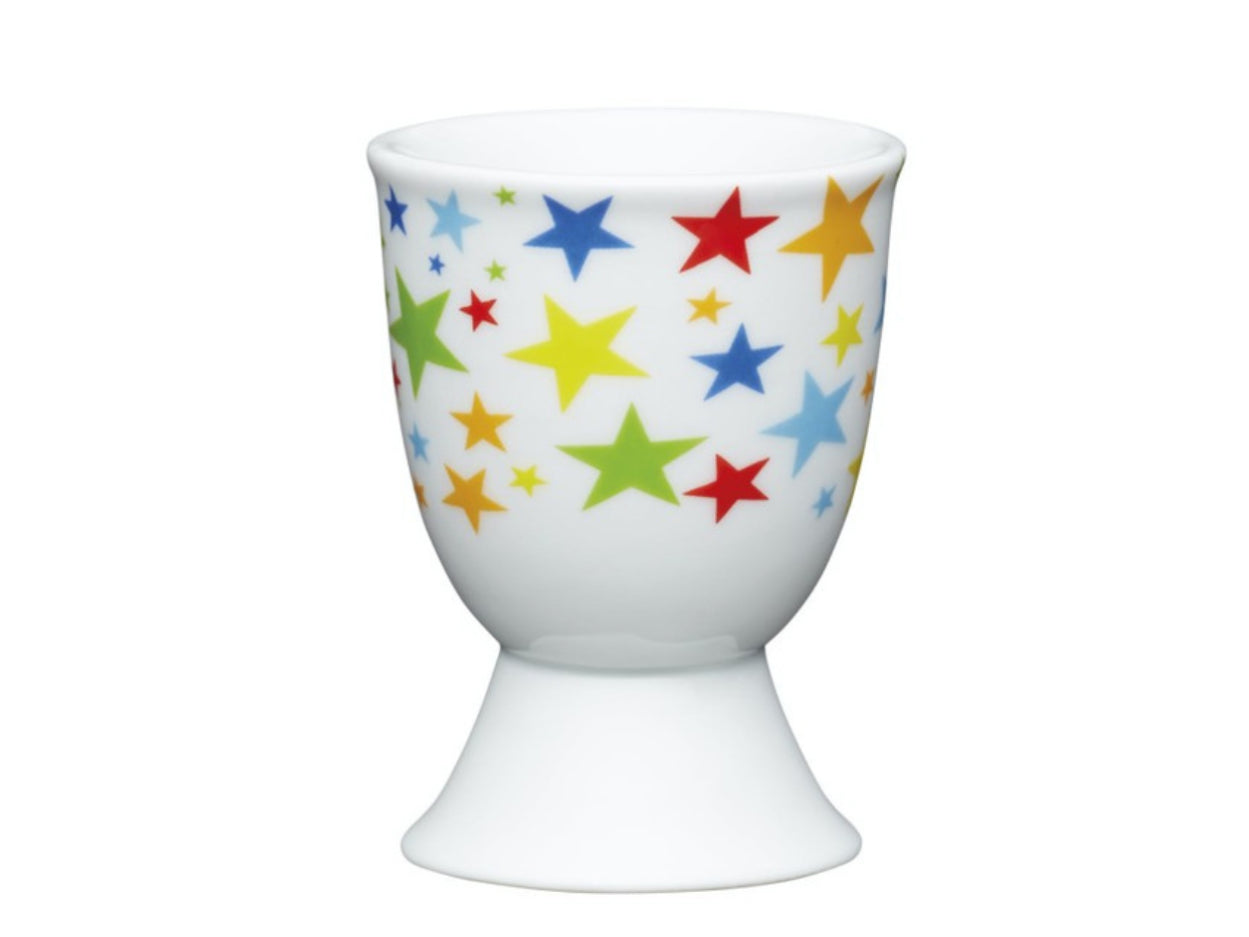 KitchenCraft Brights Stars Porcelain Egg Cup