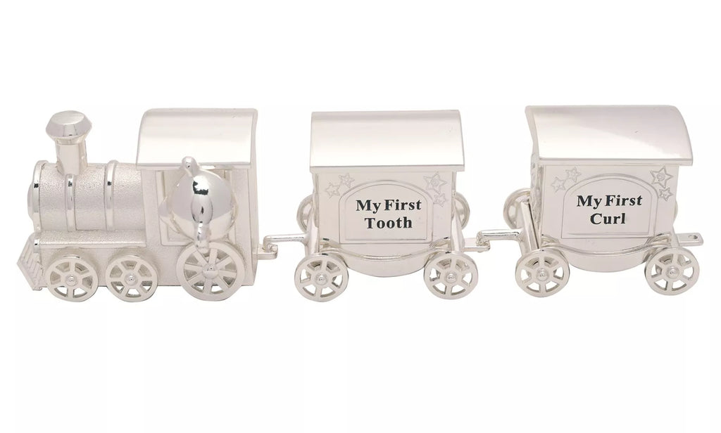 Silverplated First Tooth And Curl Train Set With Two Carriages