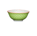 KitchenCraft Bowl Ceramic Bright Green Geometric Print 16cm