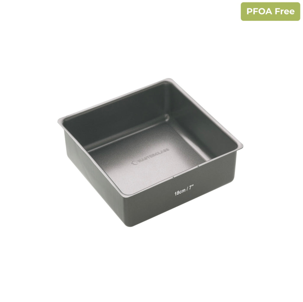 MasterClass Non-Stick Square Deep Loose Base Cake Pan 18cm