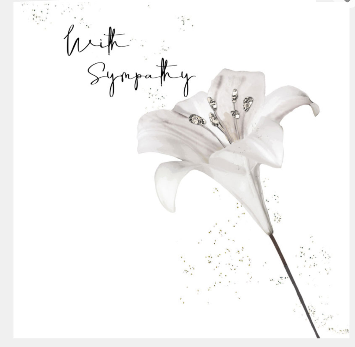 Sympathy Card White Lily