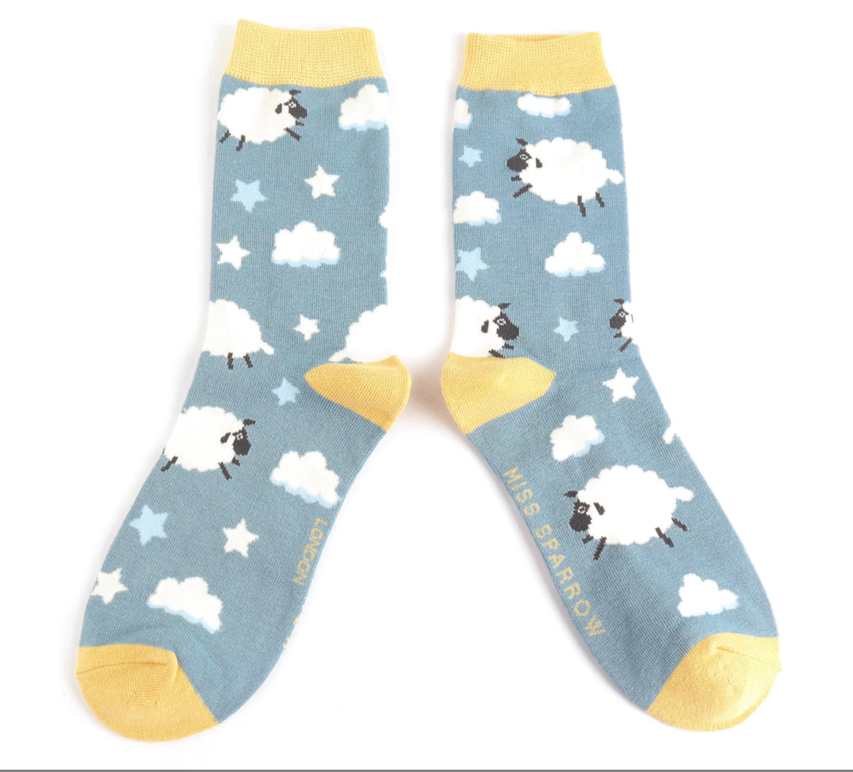Miss Sparrow Sleepy Sheep Socks Denim