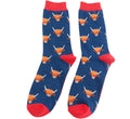 Mr Sparrow Highland Cows Socks Navy