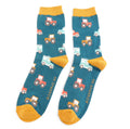 Mr Sparrow On The Farm Socks Teal