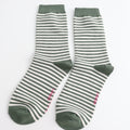 Miss Sparrow Simple Stripes Socks Green