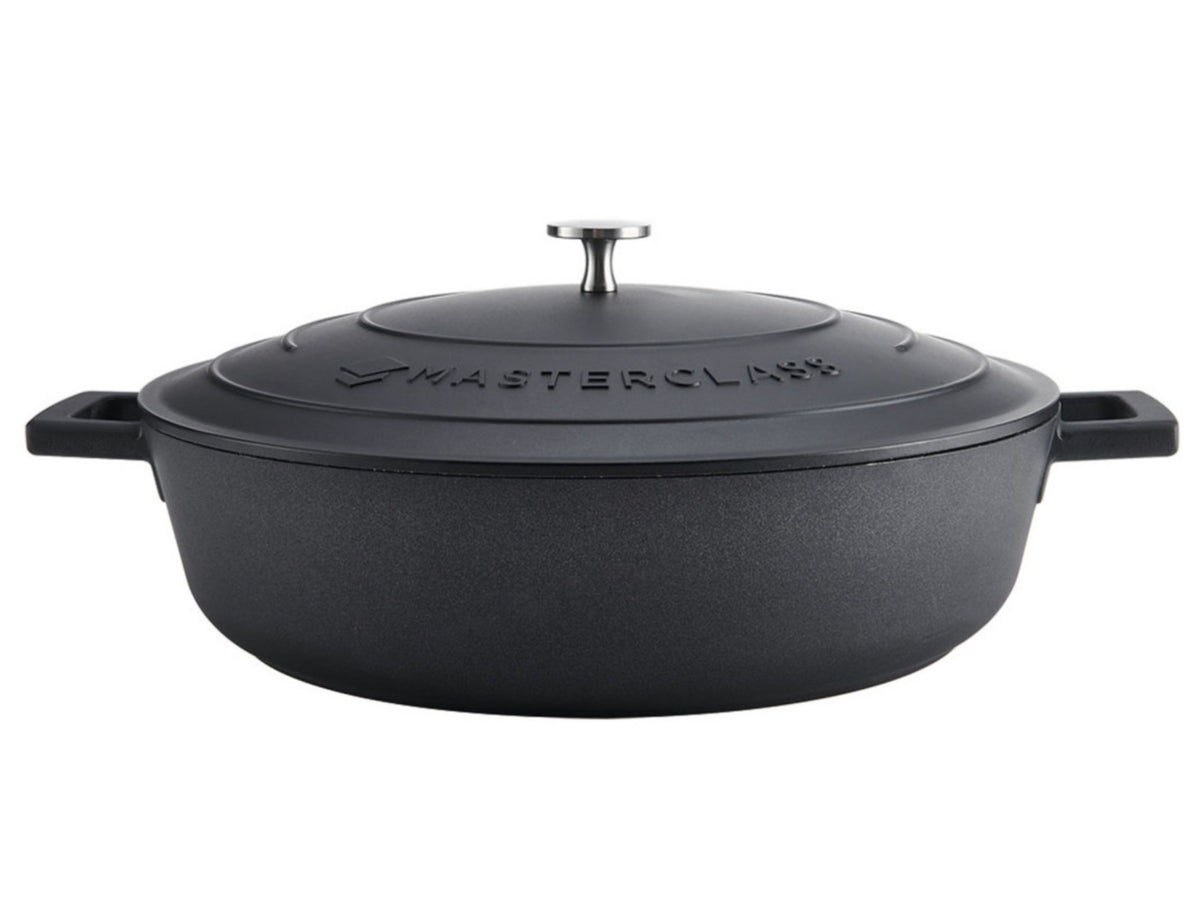 MasterClass Cast Aluminium Shallow Casserole Black 5L