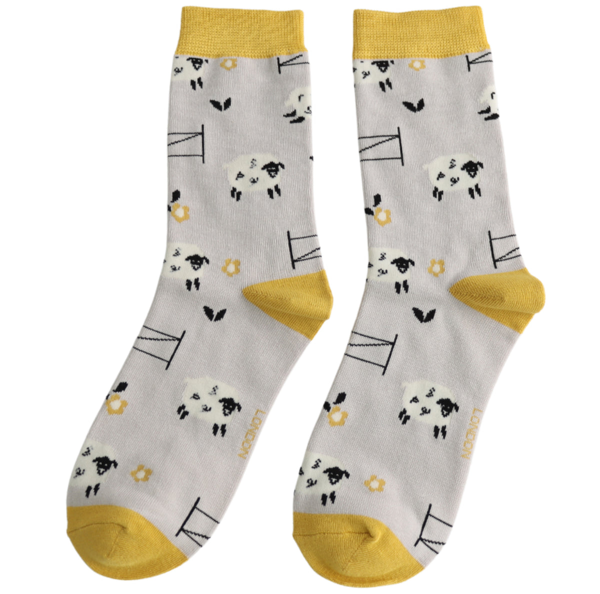 Miss Sparrow Jumping Sheep Socks Silver