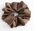 Oversized Plain Silky Scrunchie Brown