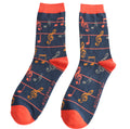 Mr Sparrow Multicolour Music Notes Socks Navy