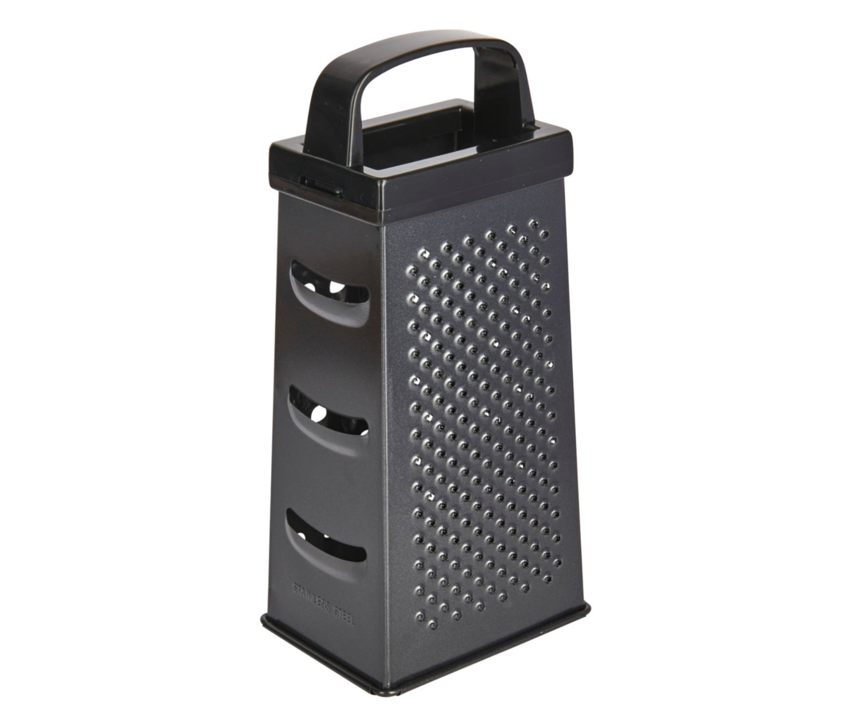 KitchenCraft Black Non Stick Four Sided Box Grater 17cm