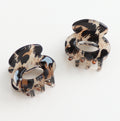 Hair Claws Twin Pack Beige Leopard
