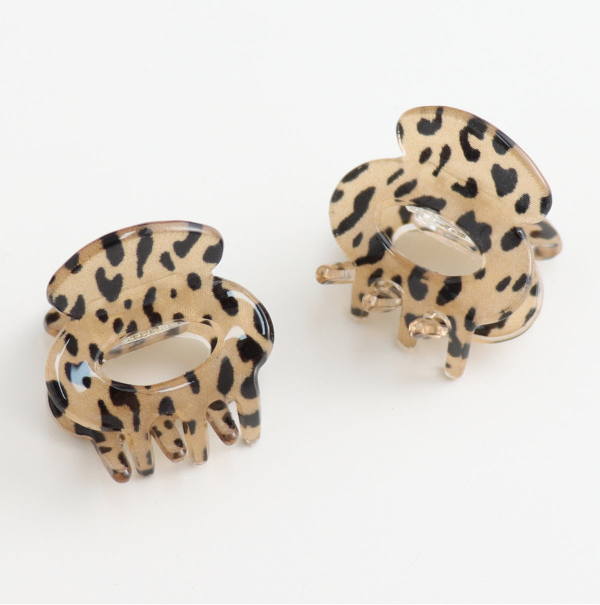 Hair Claws Twin Pack Cream Leopard