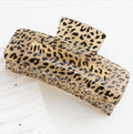 Rectangle Hair Claw Cream Leopard