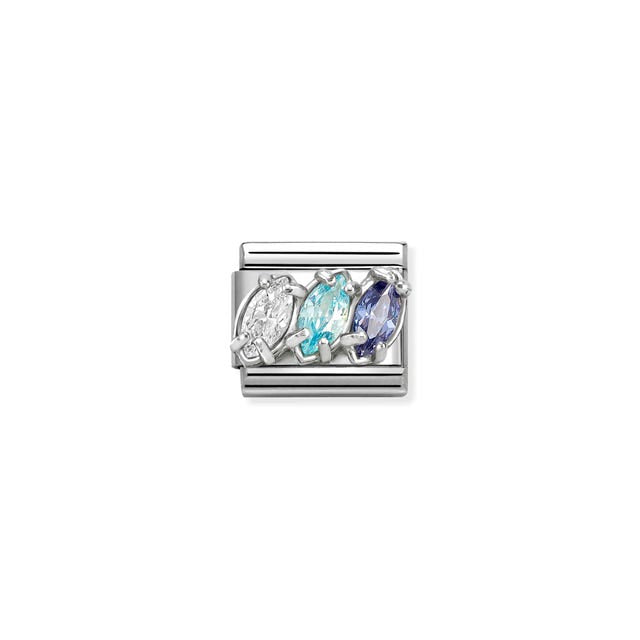 Nomination Composable Classic Link, Trilogy White/Blue CZ 330329/19