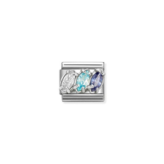 Nomination Composable Classic Link, Trilogy White/Blue CZ 330329/19