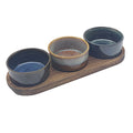 Acacia Lustre Three Dishes On Tray Round