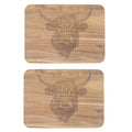 Elements Wood Highland Cow Placemats Set of 2