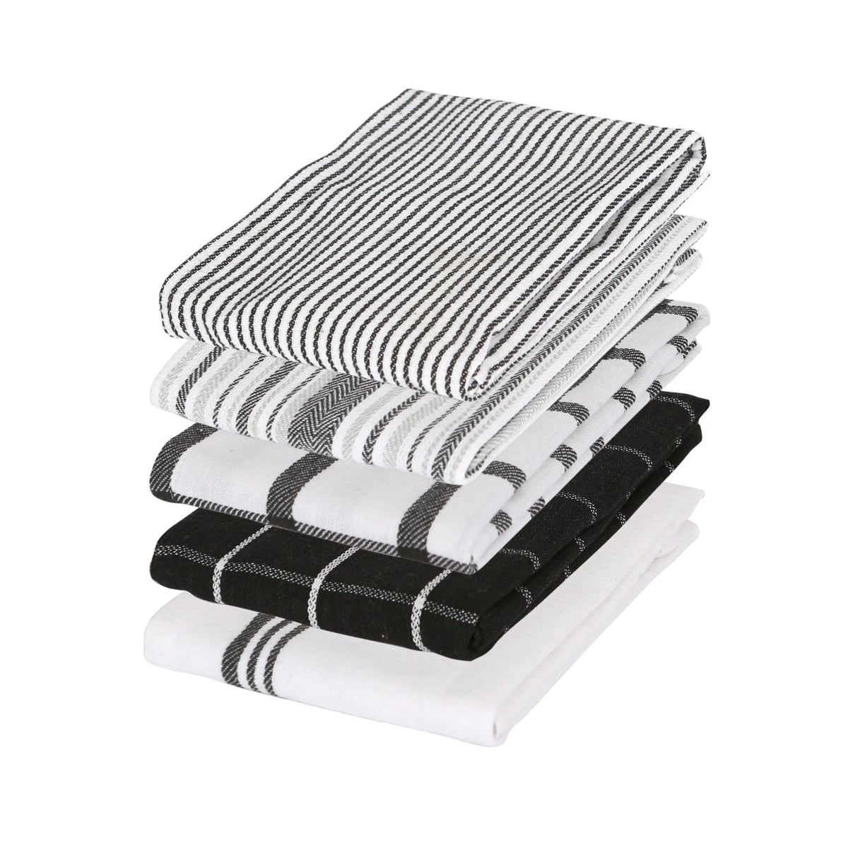 Nicola Spring Tea Towels Monochrome 5 Piece Set