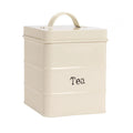 Vintage Metal Tea Canister Square Cream