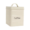 Vintage Metal Coffee Canister Cream