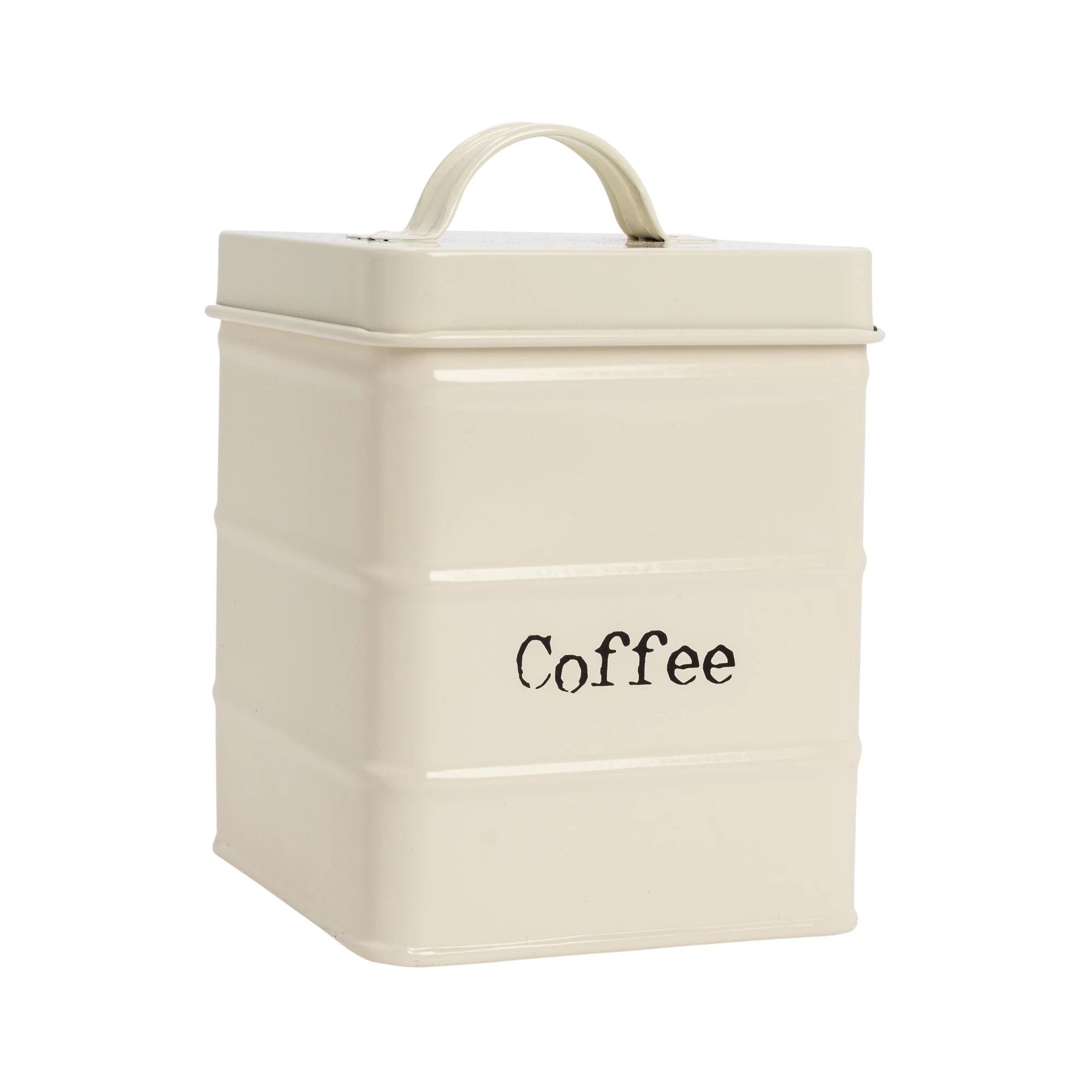 Vintage Metal Coffee Canister Cream