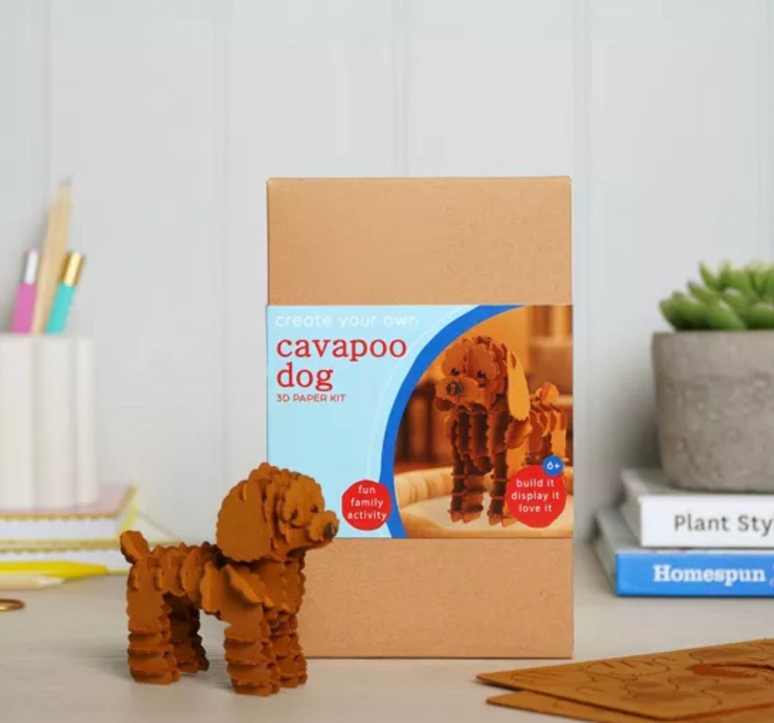 Apples To Pears 3D Paper Craft Kit - Cavapoo Dog