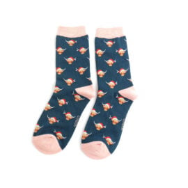 Xmas Highland Cow Navy