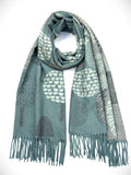 Eco Style Reversible Tree 24 Scarf Petrol Blue