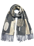 Eco Style Reversible Tree 24 Scarf Grey/ Camel