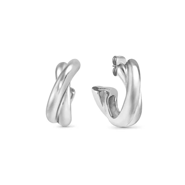 ECCLECTICA EARRINGS, CRISSCROSS HOOPS