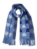 Eco Style Reversible Retro Heart Scarf Blue
